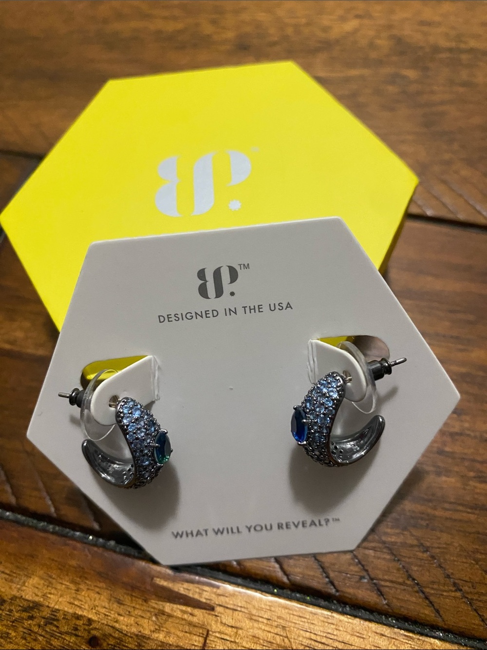 Bomb Party OG Originals Earrings - Azure Blue Bi Color Tourmaline - Hematite